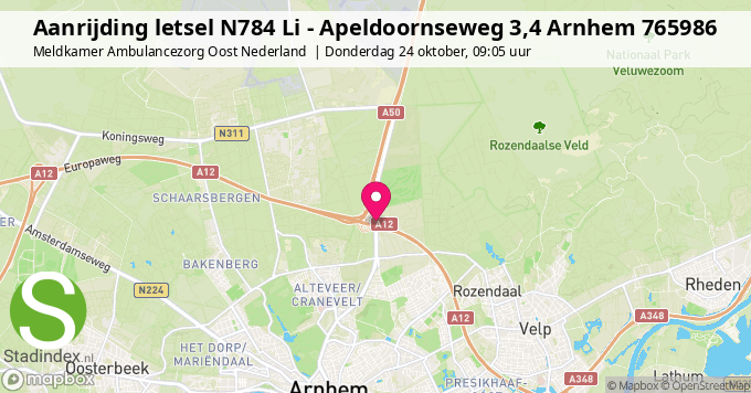 Aanrijding letsel N784 Li - Apeldoornseweg 3,4 Arnhem 765986