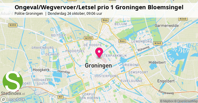 Ongeval/Wegvervoer/Letsel prio 1 Groningen Bloemsingel