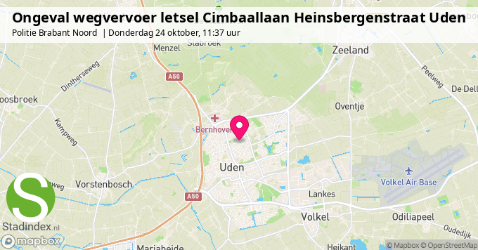 Ongeval wegvervoer letsel Cimbaallaan Heinsbergenstraat Uden