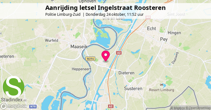 Aanrijding letsel Ingelstraat Roosteren