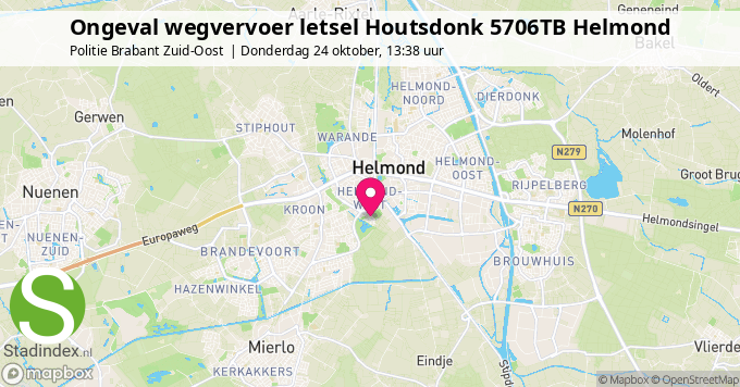 Ongeval wegvervoer letsel Houtsdonk 5706TB Helmond