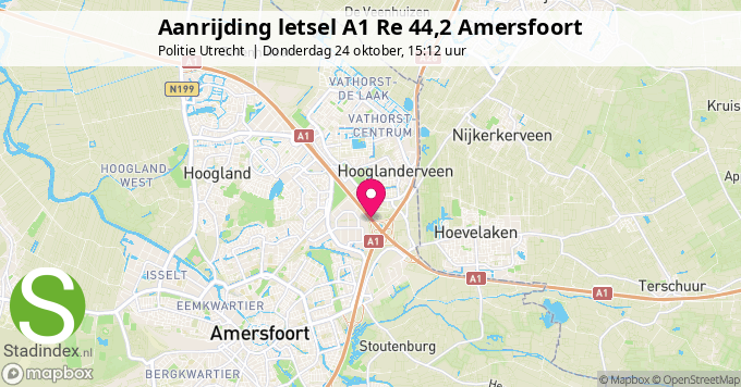 Aanrijding letsel A1 Re 44,2 Amersfoort