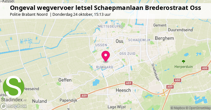 Ongeval wegvervoer letsel Schaepmanlaan Brederostraat Oss