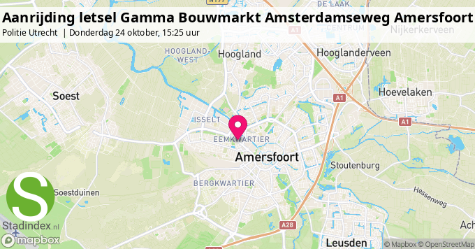 Aanrijding letsel Gamma Bouwmarkt Amsterdamseweg Amersfoort