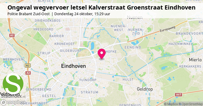 Ongeval wegvervoer letsel Kalverstraat Groenstraat Eindhoven