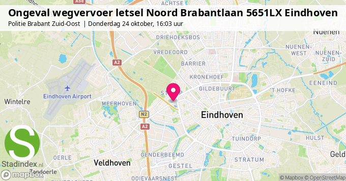 Ongeval wegvervoer letsel Noord Brabantlaan 5651LX Eindhoven