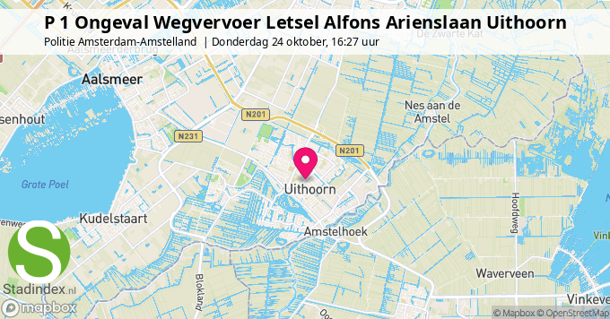 P 1 Ongeval Wegvervoer Letsel Alfons Arienslaan Uithoorn