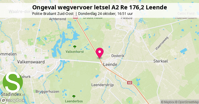 Ongeval wegvervoer letsel A2 Re 176,2 Leende