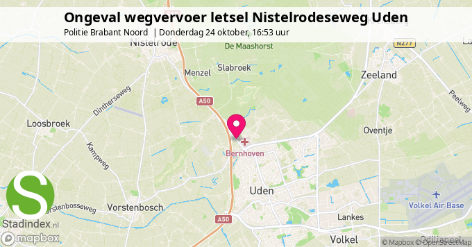 Ongeval wegvervoer letsel Nistelrodeseweg Uden