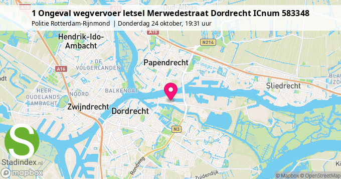 1 Ongeval wegvervoer letsel Merwedestraat Dordrecht ICnum 583348