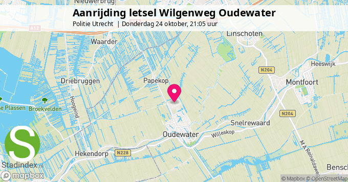 Aanrijding letsel Wilgenweg Oudewater