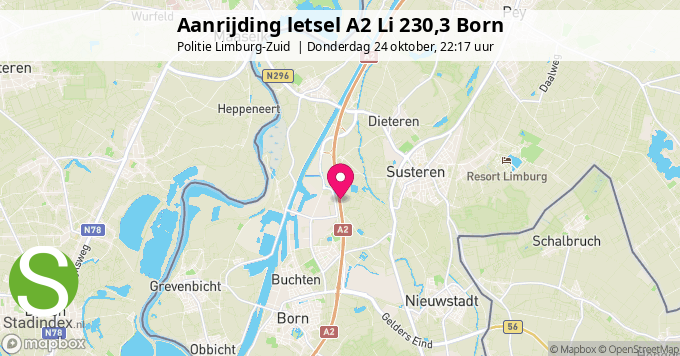 Aanrijding letsel A2 Li 230,3 Born