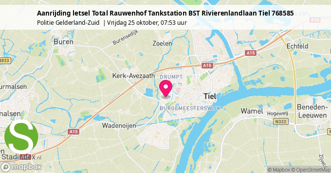 Aanrijding letsel Total Rauwenhof Tankstation BST Rivierenlandlaan Tiel 768585