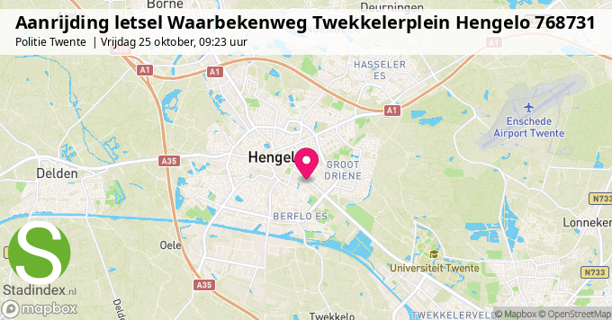 Aanrijding letsel Waarbekenweg Twekkelerplein Hengelo 768731