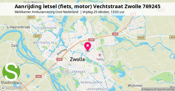 Aanrijding letsel (fiets, motor) Vechtstraat Zwolle 769245