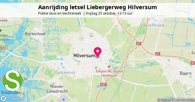 Aanrijding letsel Liebergerweg Hilversum