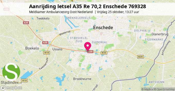 Aanrijding letsel A35 Re 70,2 Enschede 769328