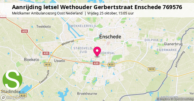 Aanrijding letsel Wethouder Gerbertstraat Enschede 769576