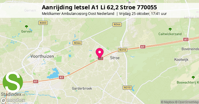 Aanrijding letsel A1 Li 62,2 Stroe 770055