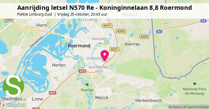 Aanrijding letsel N570 Re - Koninginnelaan 8,8 Roermond