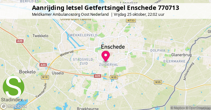 Aanrijding letsel Getfertsingel Enschede 770713