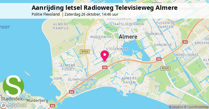 Aanrijding letsel Radioweg Televisieweg Almere