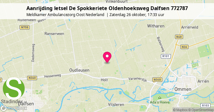 Aanrijding letsel De Spokkeriete Oldenhoeksweg Dalfsen 772787