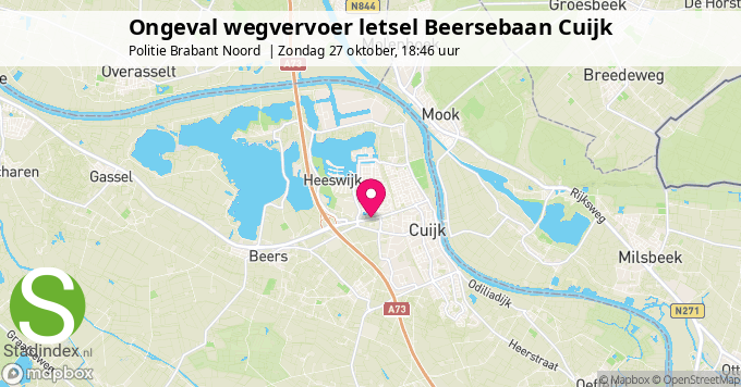 Ongeval wegvervoer letsel Beersebaan Cuijk