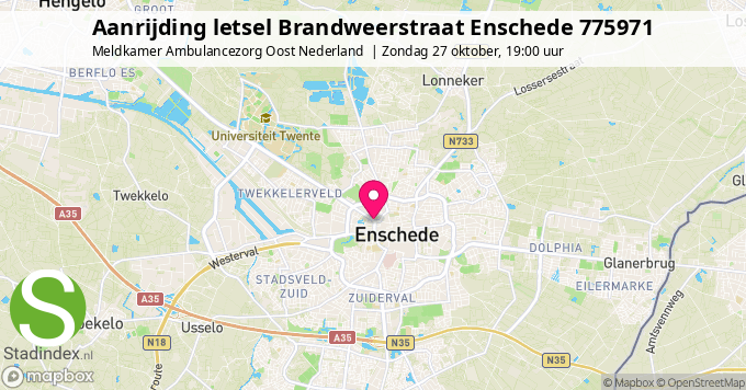 Aanrijding letsel Brandweerstraat Enschede 775971