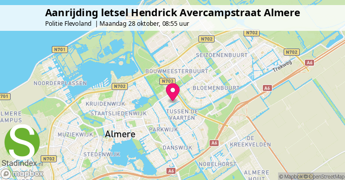 Aanrijding letsel Hendrick Avercampstraat Almere