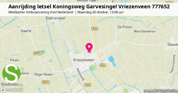 Aanrijding letsel Koningsweg Garvesingel Vriezenveen 777652