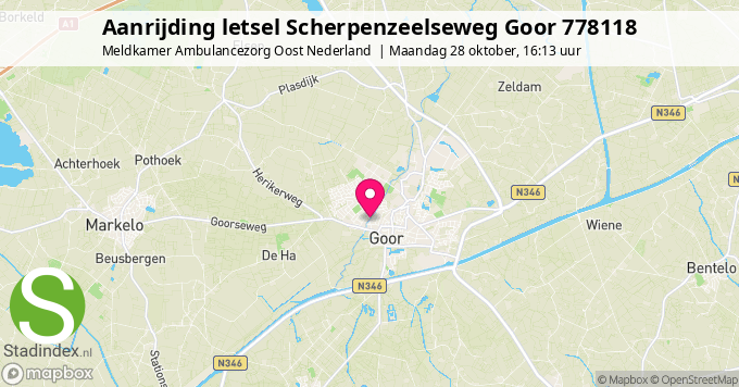 Aanrijding letsel Scherpenzeelseweg Goor 778118