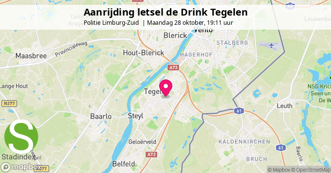 Aanrijding letsel de Drink Tegelen