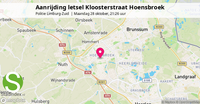 Aanrijding letsel Kloosterstraat Hoensbroek