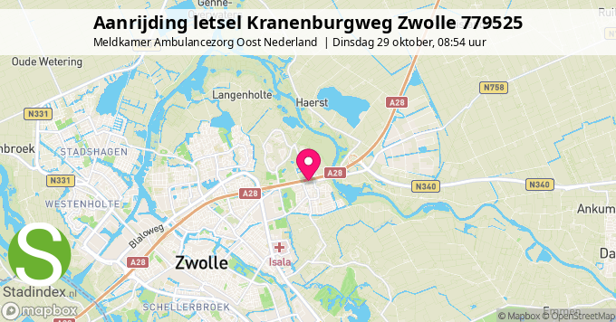 Aanrijding letsel Kranenburgweg Zwolle 779525