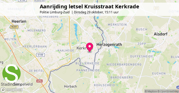 Aanrijding letsel Kruisstraat Kerkrade