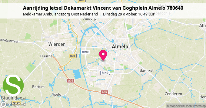 Aanrijding letsel Dekamarkt Vincent van Goghplein Almelo 780640