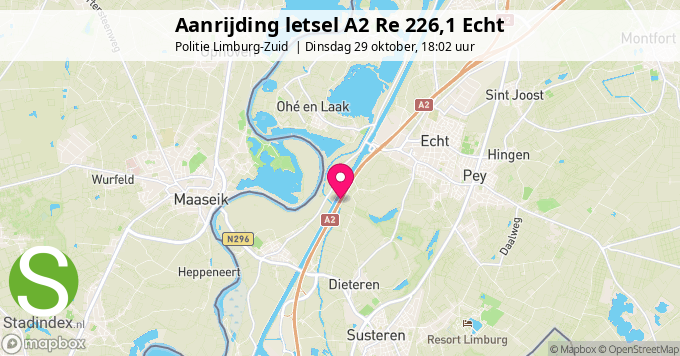 Aanrijding letsel A2 Re 226,1 Echt