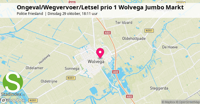 Ongeval/Wegvervoer/Letsel prio 1 Wolvega Jumbo Markt