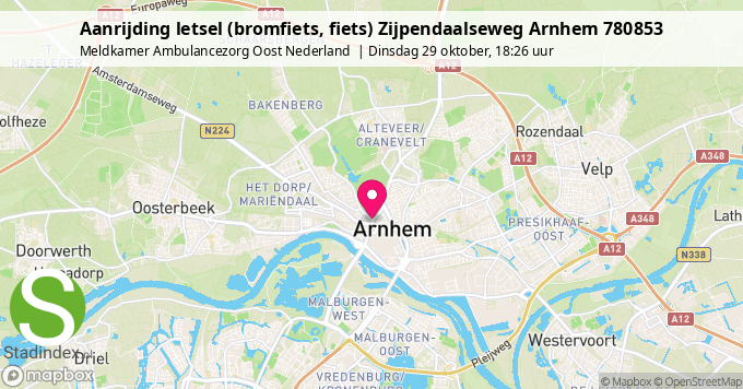 Aanrijding letsel (bromfiets, fiets) Zijpendaalseweg Arnhem 780853