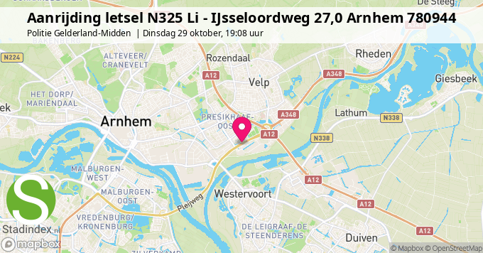 Aanrijding letsel N325 Li - IJsseloordweg 27,0 Arnhem 780944