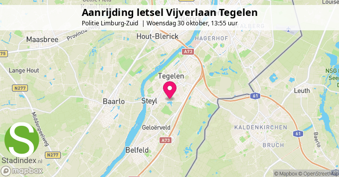 Aanrijding letsel Vijverlaan Tegelen