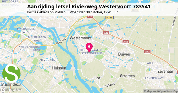 Aanrijding letsel Rivierweg Westervoort 783541