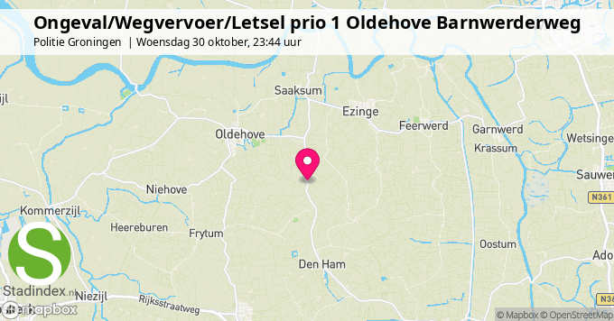 Ongeval/Wegvervoer/Letsel prio 1 Oldehove Barnwerderweg