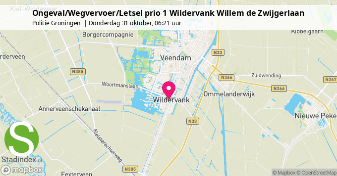 Ongeval/Wegvervoer/Letsel prio 1 Wildervank Willem de Zwijgerlaan