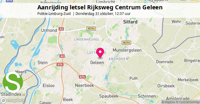 Aanrijding letsel Rijksweg Centrum Geleen