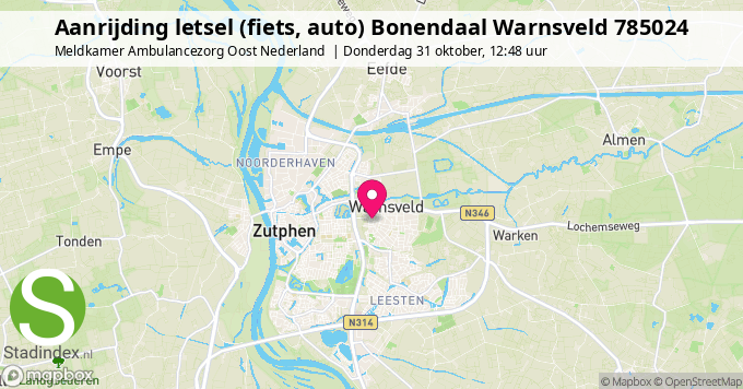 Aanrijding letsel (fiets, auto) Bonendaal Warnsveld 785024