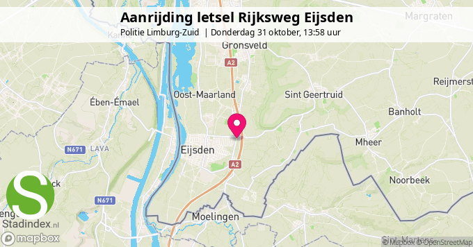 Aanrijding letsel Rijksweg Eijsden