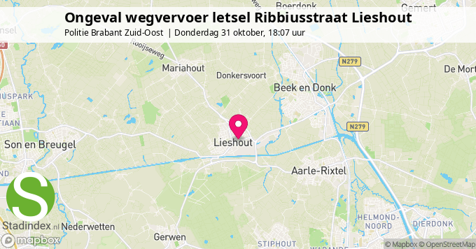 Ongeval wegvervoer letsel Ribbiusstraat Lieshout