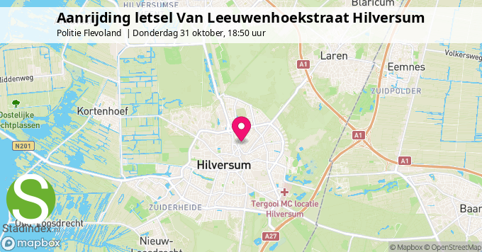 Aanrijding letsel Van Leeuwenhoekstraat Hilversum